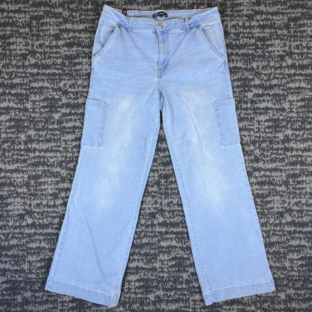 Our Republic For All Womens Light Wash‎ Wide Leg Cargo Jeans Size 14 PR11109MCN